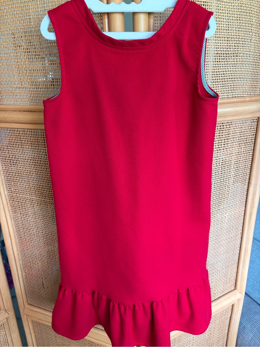Vineyard Vines Little Girl Ruffle Hem Dress Size S 7-8 Preppy Americana - Picture 3 of 10